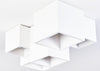 Lampadario-Da-Soffitto-Cubo-In-Gesso-Verniciabile-Supporto-Faretto-Gu10-X-5-Universo