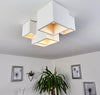 Lampadario-Da-Soffitto-Cubo-In-Gesso-Verniciabile-Supporto-Faretto-Gu10-X-5-Universo