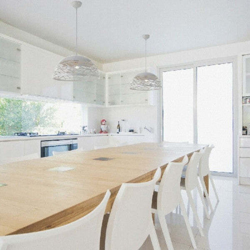Lampadario-Design-Contemporaneo-Paralume-Metallo-Traforato-Sospensione-E27-A37-Bianco