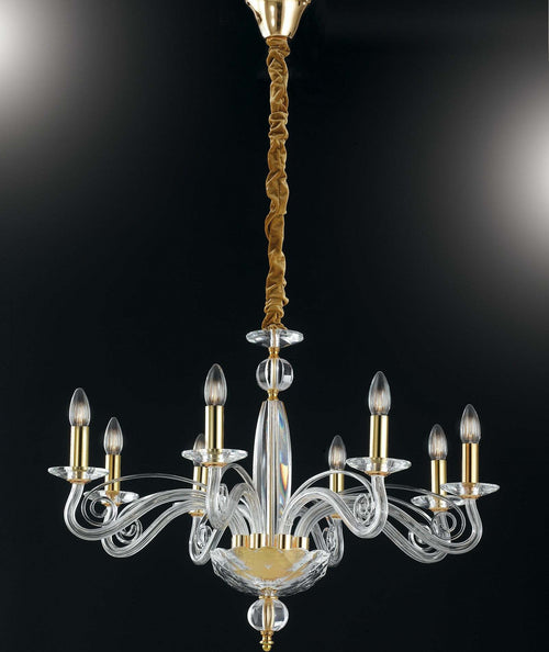 Lampadario Epoque Oro 8Xe14 70X52Cm Illuminazione/Illuminazione per interni/Lampadari lampade a sospensione e plafoniere/Lampadari Led Mall Home - Napoli, Commerciovirtuoso.it