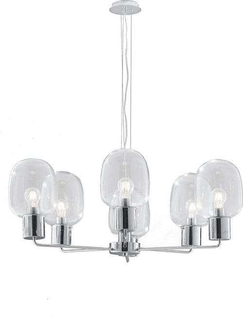 Lampadario Fellini Cromo 6Xe27 98X34,6Cm Illuminazione/Illuminazione per interni/Lampadari lampade a sospensione e plafoniere/Lampadari Led Mall Home - Napoli, Commerciovirtuoso.it