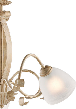 Lampadario-Forgiato-3-Luci-Ferro-Avorio-E-Oro-Vetro-Bianco