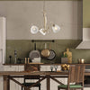 Lampadario-Forgiato-3-Luci-Ferro-Avorio-E-Oro-Vetro-Bianco