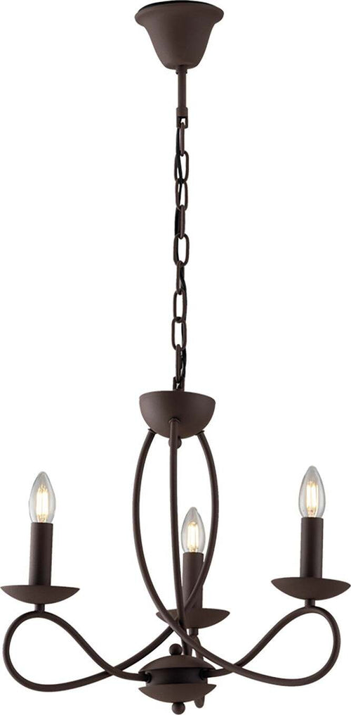 Lampadario Ginevra Corten 3Xe14 48X43Cm Illuminazione/Illuminazione per interni/Lampadari lampade a sospensione e plafoniere/Lampadari Led Mall Home - Napoli, Commerciovirtuoso.it