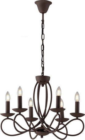 Lampadario Ginevra Corten 6Xe14 56X42Cm Illuminazione/Illuminazione per interni/Lampadari lampade a sospensione e plafoniere/Lampadari Led Mall Home - Napoli, Commerciovirtuoso.it