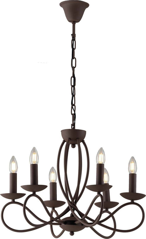 Lampadario Ginevra Corten 6Xe14 56X42Cm Illuminazione/Illuminazione per interni/Lampadari lampade a sospensione e plafoniere/Lampadari Led Mall Home - Napoli, Commerciovirtuoso.it