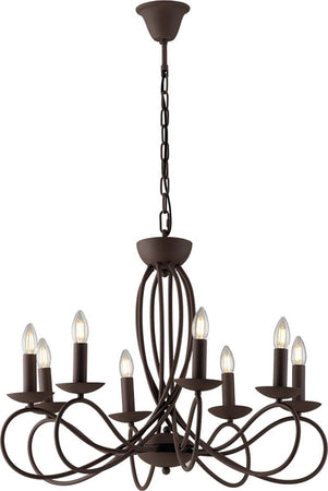 Lampadario Ginevra Corten 8Xe14 70X42Cm Illuminazione/Illuminazione per interni/Lampadari lampade a sospensione e plafoniere/Lampadari Led Mall Home - Napoli, Commerciovirtuoso.it