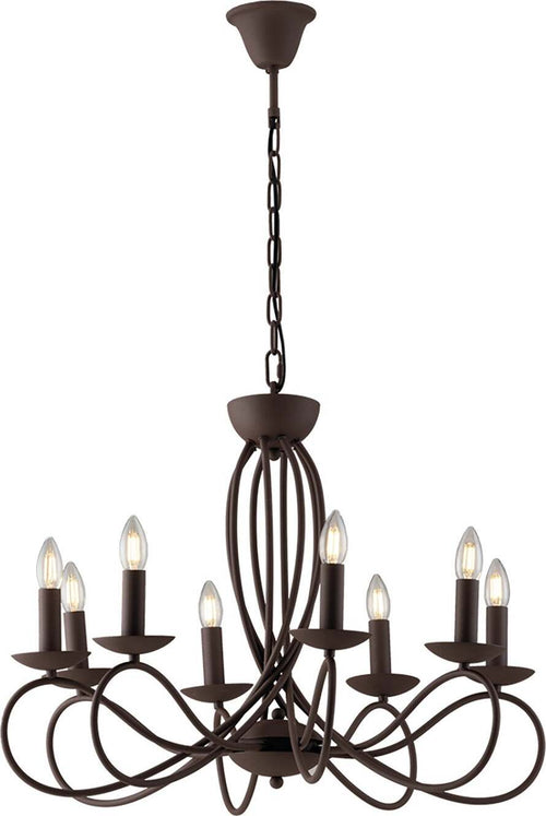 Lampadario Ginevra Corten 8Xe14 70X42Cm Illuminazione/Illuminazione per interni/Lampadari lampade a sospensione e plafoniere/Lampadari Led Mall Home - Napoli, Commerciovirtuoso.it