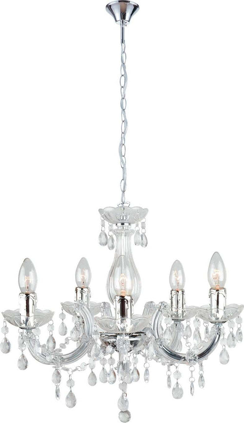 Lampadario Houston Trasparente 5Xe14 44X42Cm Illuminazione/Illuminazione per interni/Lampadari lampade a sospensione e plafoniere/Lampadari Led Mall Home - Napoli, Commerciovirtuoso.it