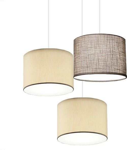 Lampadario-Illuminando-CILINDRO-SP-3-TO-BN-2SA+1TO-E27-LED-tessuto-sabbia-tortora-sospensione-classica-moderna