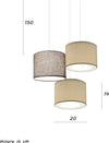 Lampadario-Illuminando-CILINDRO-SP-3-TO-BN-2SA+1TO-E27-LED-tessuto-sabbia-tortora-sospensione-classica-moderna