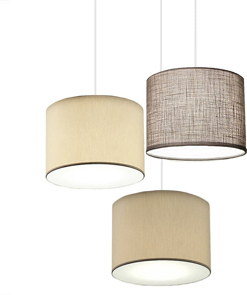 Lampadario-Illuminando-CILINDRO-SP-3-TO-BN-MC-E27-LED-tessuto-sabbia-nocciola-tortora-sospensione-classica-moderna