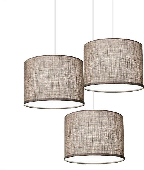 Lampadario-Illuminando-CILINDRO-SP-3-TO-BN-TO-E27-LED-tessuto-tortora-sospensione-classica-moderna