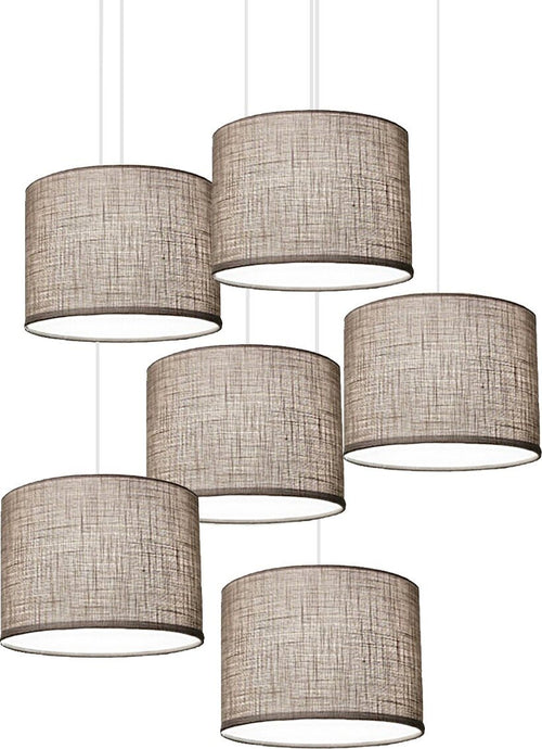Lampadario-Illuminando-CILINDRO-SP-6G-TO-BN-TO-E27-LED-tessuto-tortora-sospensione-multiluce-classica-moderna
