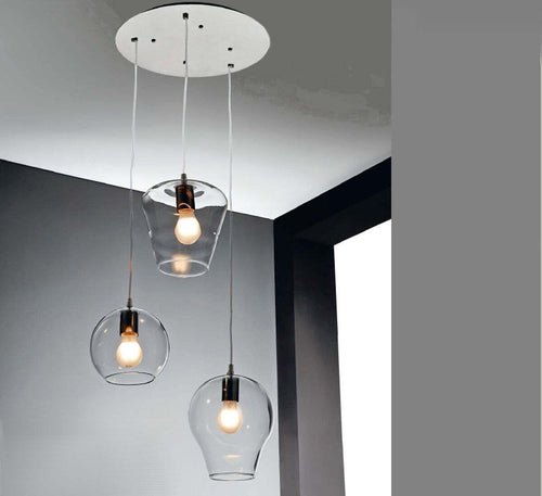 Lampadario-Illuminando-PAGODA-3-E27-LED-sospensione-moderna-vetro-trasparente-lampada-soffitto