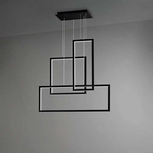 Lampadario-In-Alluminio-Industrial-Cross-Colore-Nero-Led