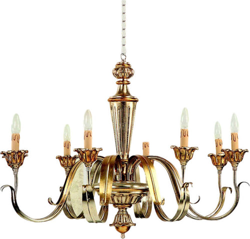 Lampadario-In-Legno-Classico-Argento-Mecca-8-Luci-Pernice