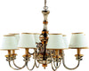 Lampadario-In-Legno-Classico-Argento-Mecca-Con-Paralume-8-Luci-Cicogna