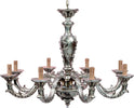 Lampadario-In-Legno-Classico-Argento-Patinato-Lucido-8-Luci-Pavoncelle