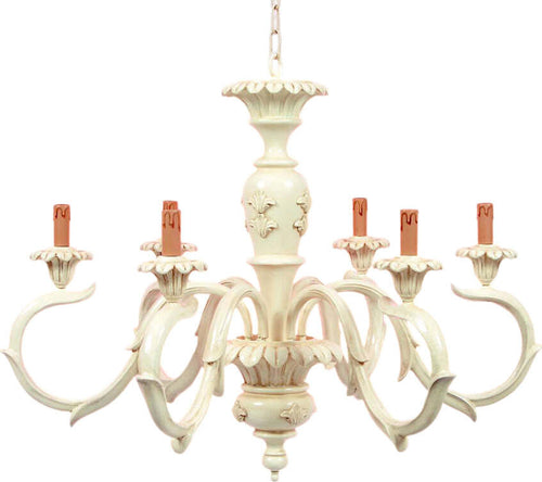 Lampadario-In-Legno-Classico-Avorio-Patinato-6-Luci-Picchio