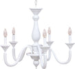 Lampadario-In-Legno-Classico-Bianco-Opaco-5-Luci-Laridi