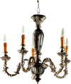Lampadario-In-Legno-Classico-Marrone-Argento-Etrusco-5-Luci-Piccione