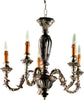 Lampadario-In-Legno-Classico-Marrone-Argento-Etrusco-5-Luci-Piccione
