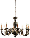 Lampadario-In-Legno-Classico-Marrone-Argento-Etrusco-8-Luci-Piccione