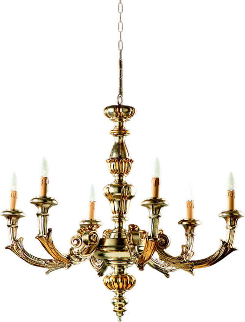 Lampadario-In-Legno-Classico-Oro-8-Luci-Rondone