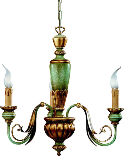 Lampadario-In-Legno-Classico-Oro-Avorio-Verde-Arancio-3-Luci-Oca