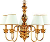 Lampadario-In-Legno-Classico-Oro-Con-Paralume-5-Luci-Cicogna