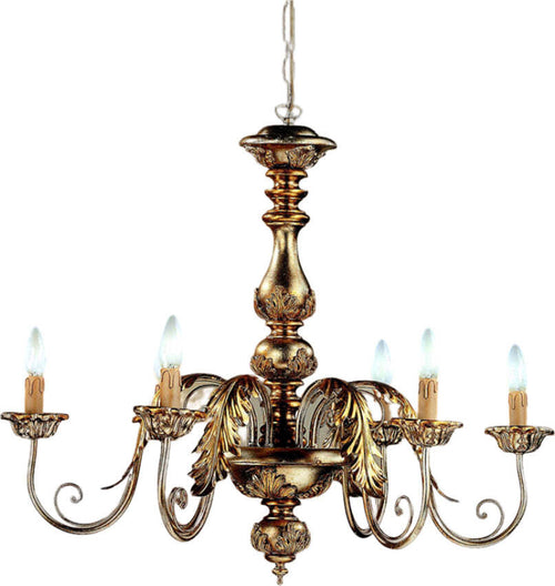 Lampadario-In-Legno-Classico-Oro-Marrone-Nocciola-6-Luci-Gabbiano