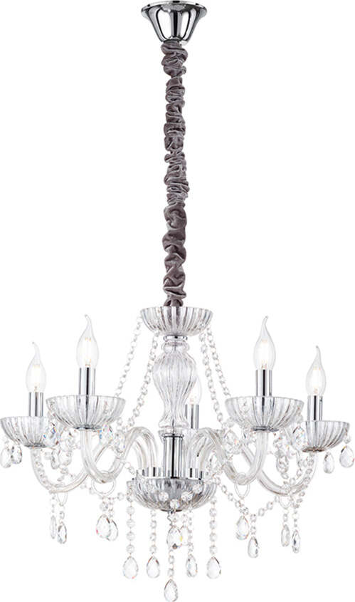 Lampadario-In-Metallo-Classico-Venezia-Cromo-5-Luci-E14