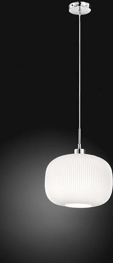 Lampadario-In-Metallo-Contemporaneo-Plisse'-Cromo-1-Luce-E27-Ovale