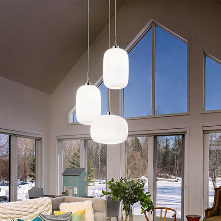Lampadario-In-Metallo-Contemporaneo-Plisse'-Cromo-1-Luce-E27