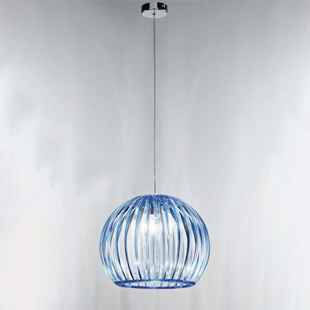 Lampadario-In-Metallo-Contemporaneo-Slice-Cromo-Blu-1-Luce-E27-Grande