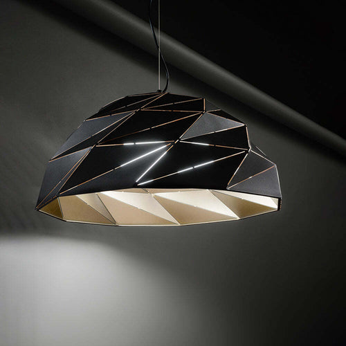 Lampadario-In-Metallo-Contemporaneo-Tilt-Nero-Oro-3-Luci-E27