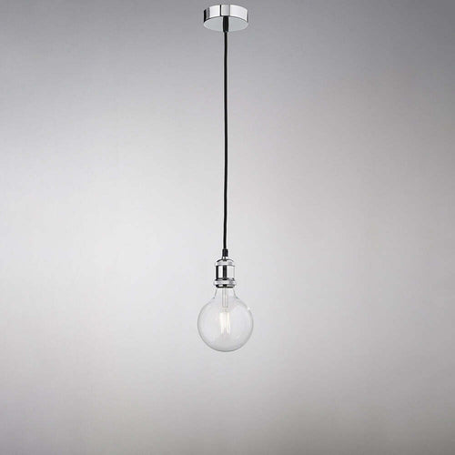 Lampadario-In-Metallo-Industrial-Clean-Cromo-Lucido-1-Luce-E27