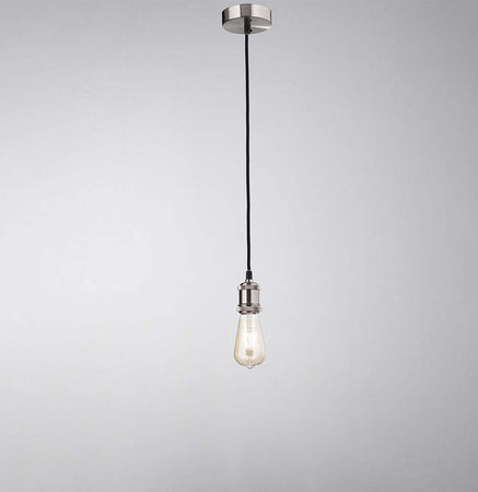 Lampadario-In-Metallo-Industrial-Clean-Cromo-Spazzolato-1-Luce-E27