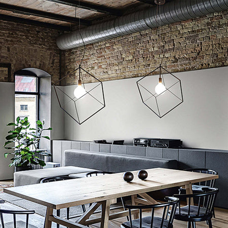 Lampadario-In-Metallo-Industrial-Cube-Nero-1-Luce-E27