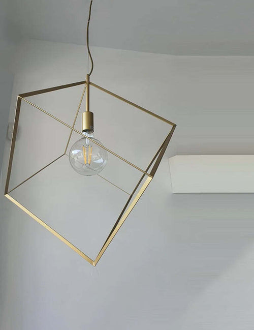 Lampadario-In-Metallo-Industrial-Cube-Oro-1-Luce-E27