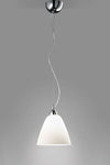 Lampadario-In-Metallo-Moderno-Dome-Cromo-Bianco-1-Luce-E27