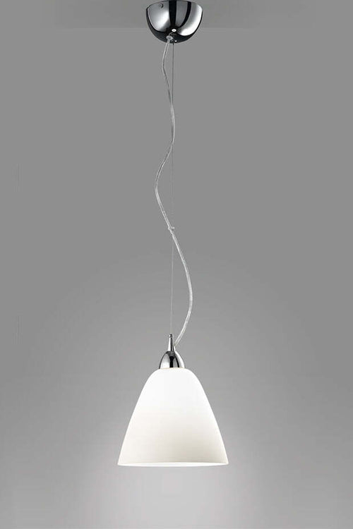 Lampadario-In-Metallo-Moderno-Dome-Cromo-Bianco-1-Luce-E27