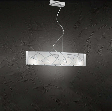 Lampadario-In-Metallo-Moderno-Fish-Cromo-4-Luci-E14