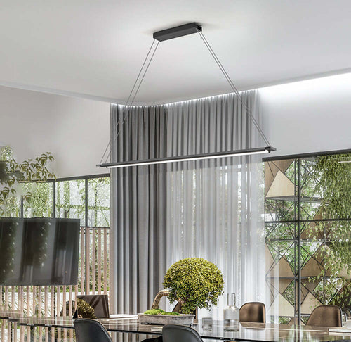 Lampadario-In-Metallo-Moderno-Sway-Nero-2-Luci