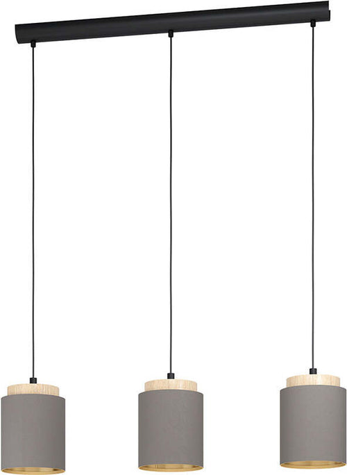 Lampadario-Industrial-Albariza-3-Luci-Metallo-Nero-E-Marrone