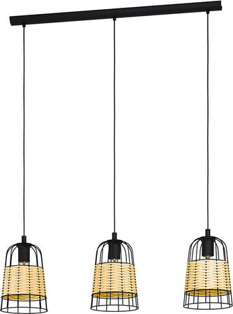 Lampadario-Industrial-Anwick-3-Luci-Metallo-Nero