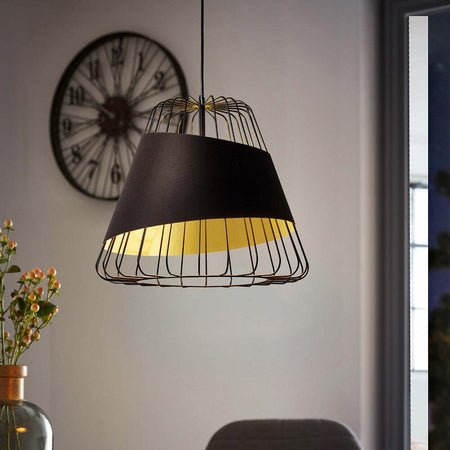 Lampadario-Industrial-Austell-1-Luce-Acciaio-Nero-E-Oro