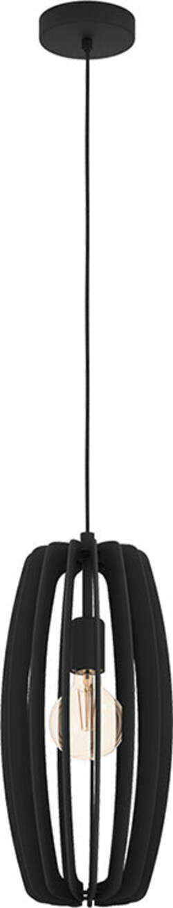 Lampadario-Industrial-Bajazzara-1-Luce-Acciaio-Nero-Diffusore-Nero