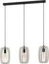 Lampadario-Industrial-Bajazzara-3-Luci-Acciaio-Nero-Diffusore-Grigio